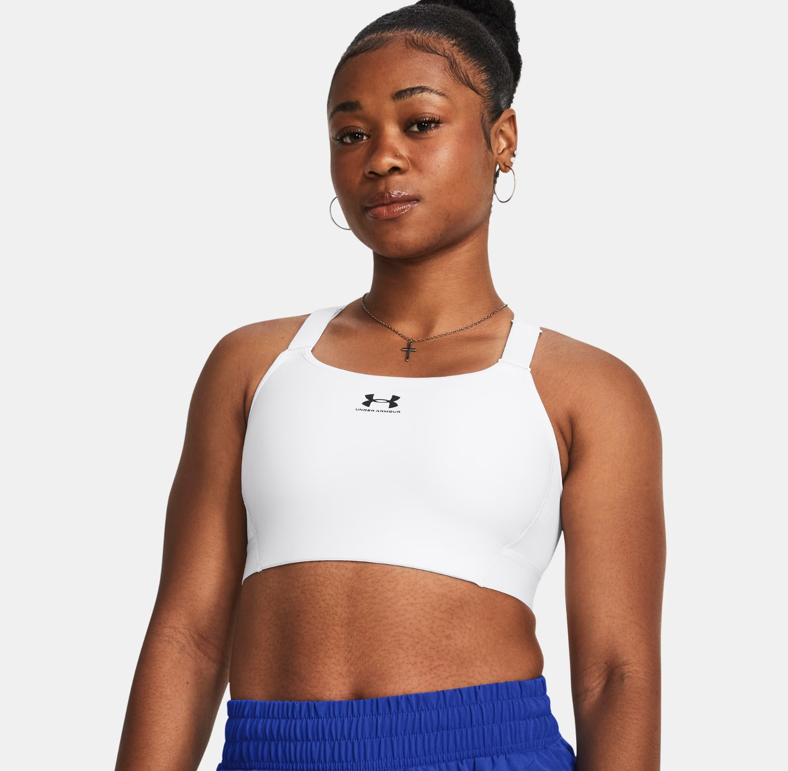 Under Armour Women's HeatGear Armour High Impact Sports Bra - White/Black (100)