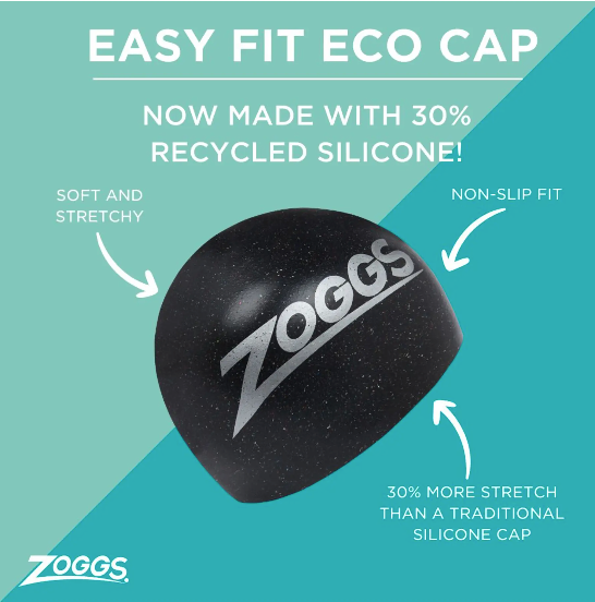 Zoggs Easy-Fit ECO Long Hair Silicone Swimming Cap - Pink