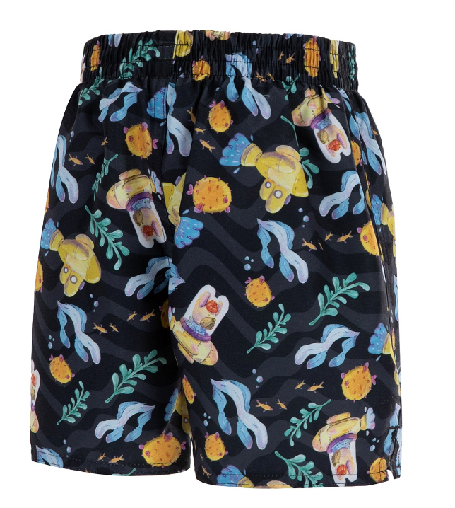 Speedo Boys Toddler 11" Swim Shorts / Watershort - Black/BlueGold