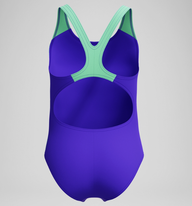 Speedo Girl's Digital Placement Splashback Swimsuit - Green/Purple
