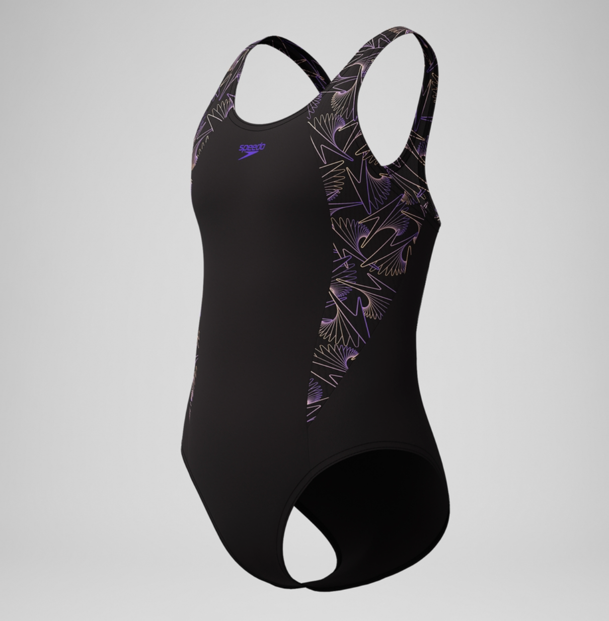 Speedo Girls HyperBoom Splice Muscleback Swimsuit - Black/Peach