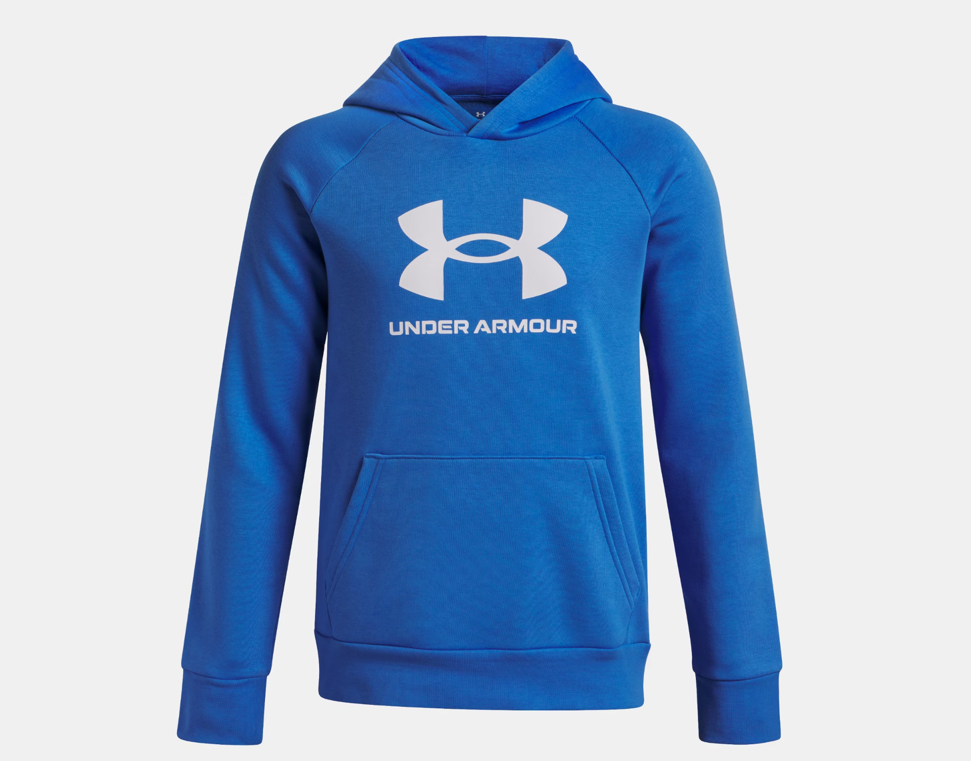 Under Armour Boys' Rival Fleece Big Logo Hoodie - Blue Atlantis / White (402)