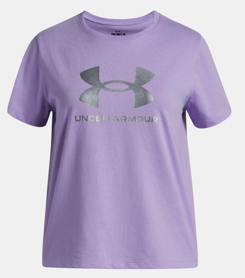 Under Armour Girls' Rival Shimmer Short Sleeve - Transparent / White - 538
