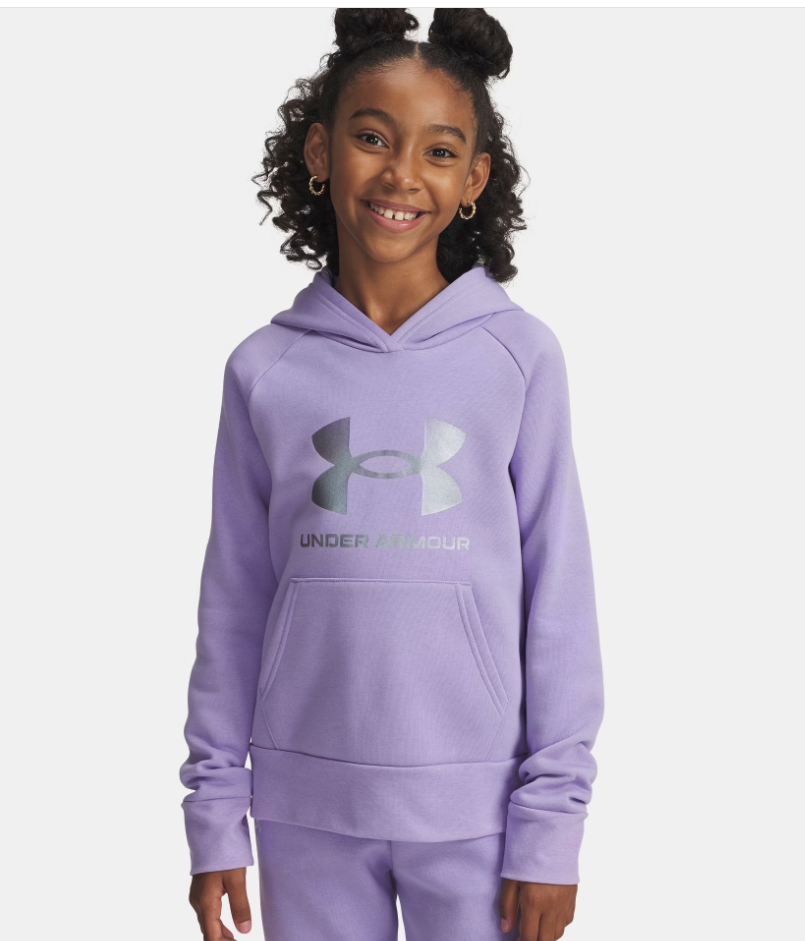Under Armour Girl's Rival Fleece Shimmer Hoodie - Transparent / Iridescent (538)