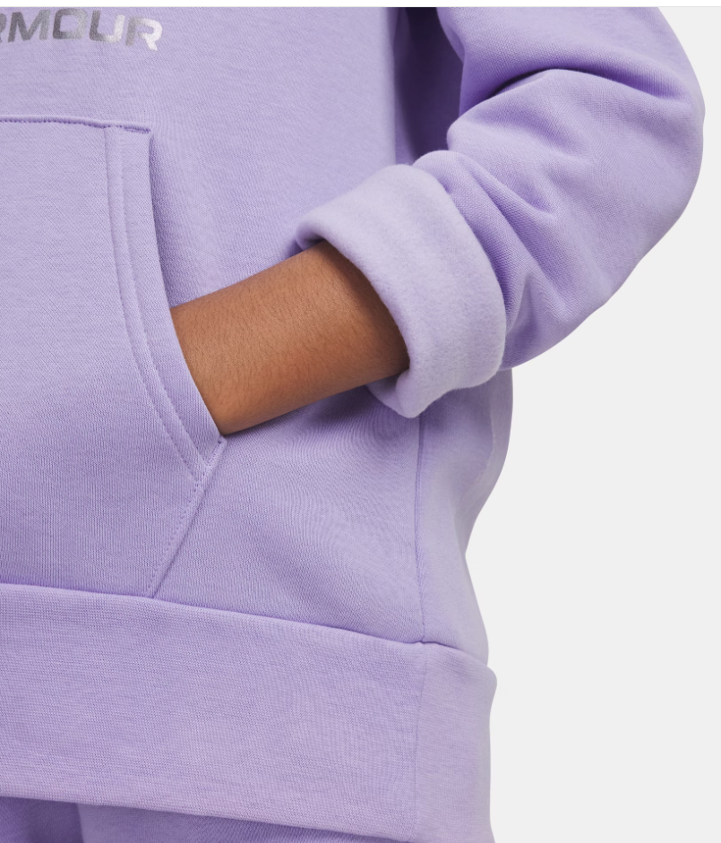 Under Armour Girl's Rival Fleece Shimmer Hoodie - Transparent / Iridescent (538)