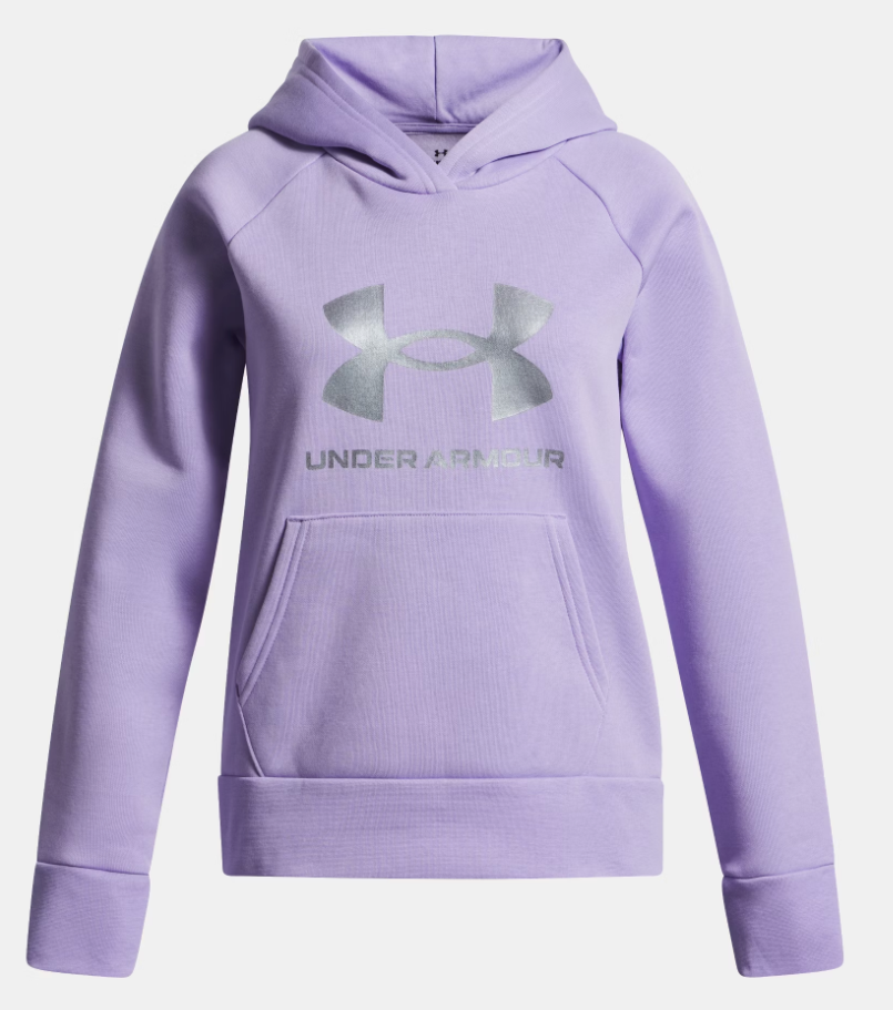 Under Armour Girl's Rival Fleece Shimmer Hoodie - Transparent / Iridescent (538)