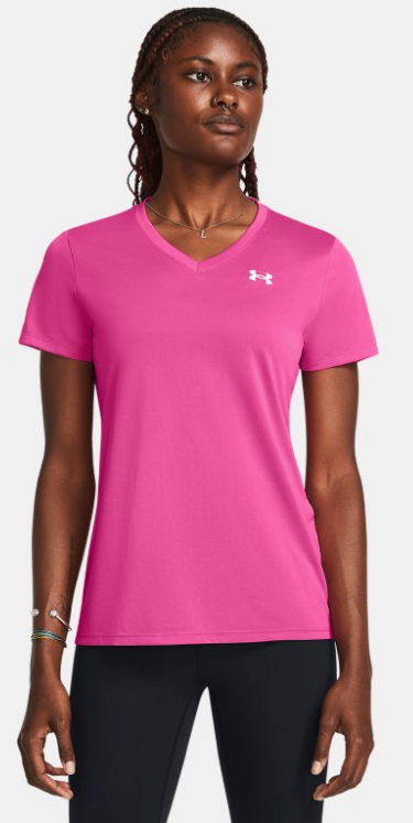 Under Armour Women's Tech Short Sleeve Solid T-Shirt - Rebel Pink/Pink Elixir (652)