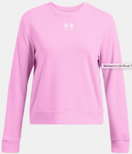Under Armour Women's Rival Terry Crew - Stellar Pink/ White (638)