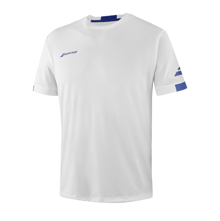 Babolat Boys Play Crew Neck Tee -  White/Blue