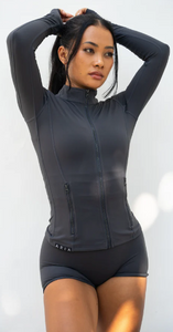 ARIA Premium Performance Zip Jacket - Dark Charcoal