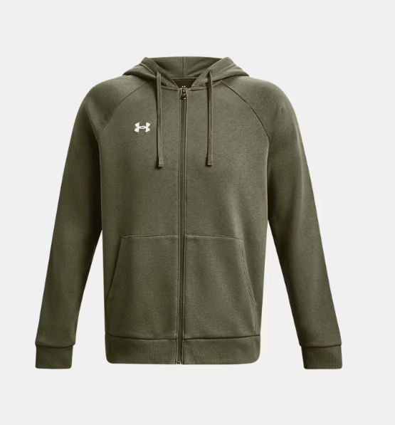 Under Armour Men s Rival Fleece Full Zip Hoodie Marine OD Green White