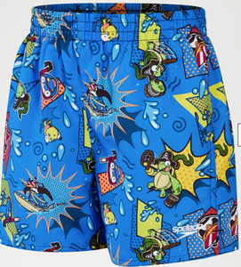 Speedo Infant Boys Learn to Swim Shorts - Blue/Yellow Print