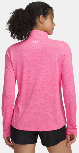 Under Armour Women's Tech  1/2 Zip  - Super Pink/ White (672)