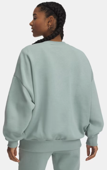 Under Armour Women's Rival Fleece Oversized Crew - Silica Green/ White (348)