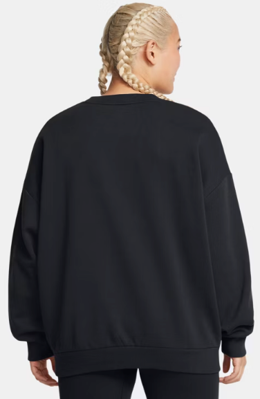 Under Armour Women's Rival Fleece Oversized Crew - Black/ White (001)