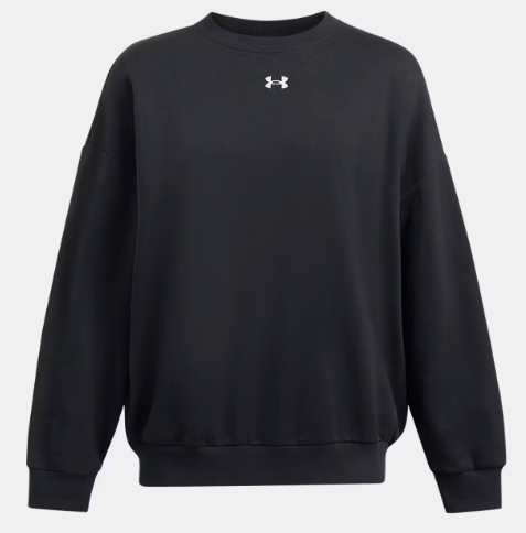 Under Armour Women's Rival Fleece Oversized Crew - Black/ White (001)