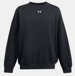 Under Armour Women's Rival Fleece Oversized Crew - Black/ White (001)