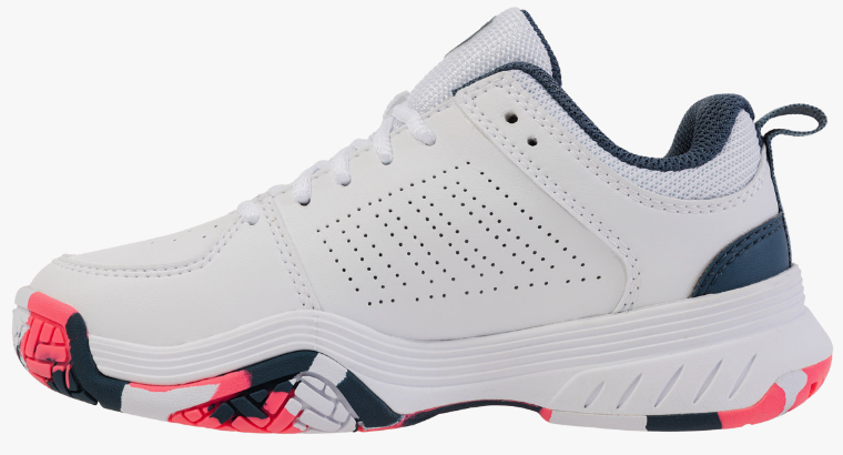 K-Swiss Court Express 2 Kids Tennis Shoes - White/ Stargazer/ Neon Blaze
