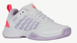 K-Swiss Women's Court Express HB - White/ Orchid Petal/ Neon Blaze