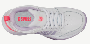 K-Swiss Women's Court Express HB - White/ Orchid Petal/ Neon Blaze