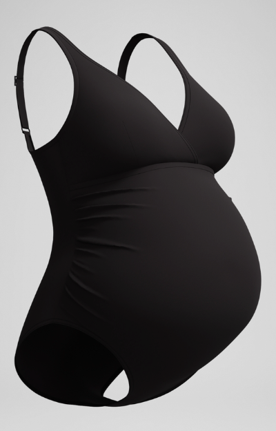 Speedo Women's V Neck Maternity U-Back Swimsuit Black