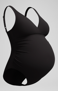 Speedo Women's V Neck Maternity U-Back Swimsuit Black