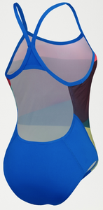 Speedo Women's Placement Digital Powerback Swimsuit - Red/Green/Blue