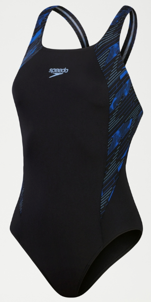 Speedo Women's Hyperboom Splice Muscleback Swimsuit - Black/Blue