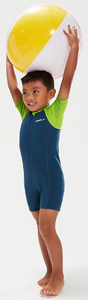 Speedo Boys Learn to Swim Neoprene Wetsuit - HARMONY BLUE/GREEN LIZARD