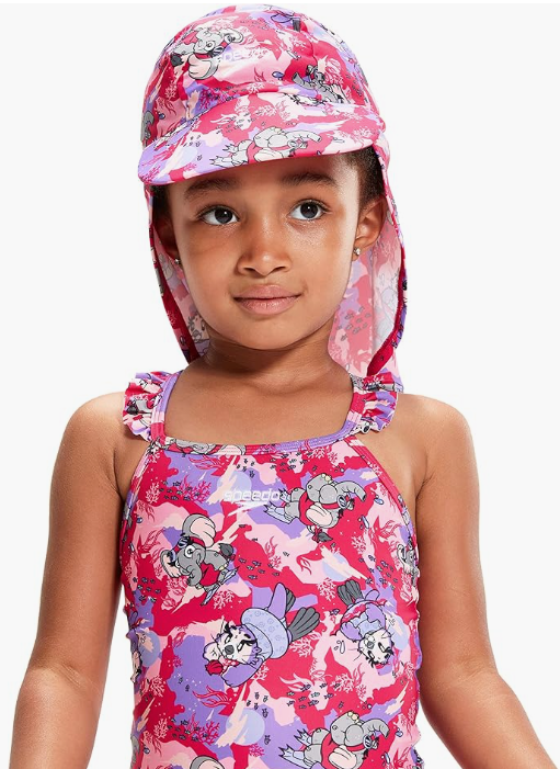 Speedo GIRLS LEARN TO SWIM SUN PROTECTION HAT- Cherry Pink
