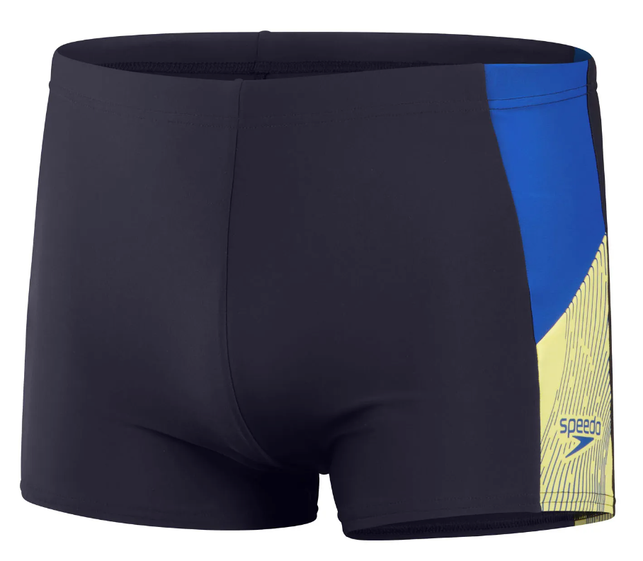 Speedo Men's Dive Splice  Aquashort - Black/Royal/Yellow