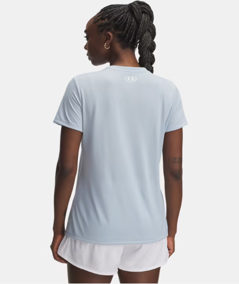Under Armour Women's Tech™ V-Neck Short Sleeve- Blue/ Calm Blue (453)