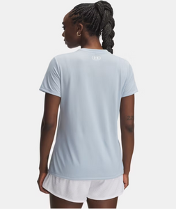 Under Armour Women's Tech™ V-Neck Short Sleeve- Blue/ Calm Blue (453)