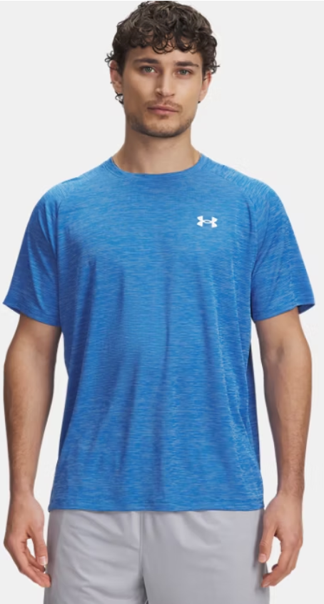 Under Armour Men's Textured Short Sleeve T-Shirt - Blue Atlantis/ White (402)