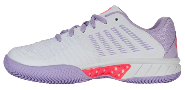 K-Swiss Women's Express Light 3 Clay Tennis Shoes - White/ Orchid/ Neon Blaze
