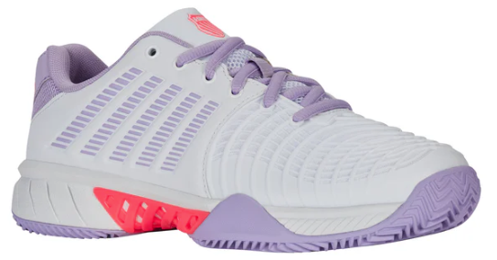 K-Swiss Women's Express Light 3 Clay Tennis Shoes - White/ Orchid/ Neon Blaze