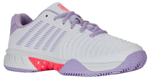 K-Swiss Women's Express Light 3 Clay Tennis Shoes - White/ Orchid/ Neon Blaze