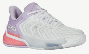 K-Swiss Women's Ultra Shot 4 Tennis Shoes - White/ Orchid Petals/ Neon Blaze