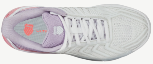 K-Swiss Women's Ultra Shot 4 Tennis Shoes - White/ Orchid Petals/ Neon Blaze