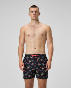 Speedo Men's Printed 16'' Redondo Edge Swim Shorts - Black/Orange