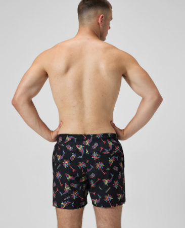 Speedo Men's Printed 16'' Redondo Edge Swim Shorts - Black/Orange