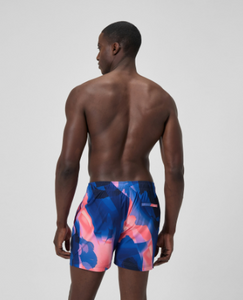 Speedo Men's Printed 16'' Redondo Edge Swim Shorts - Blue/Pink