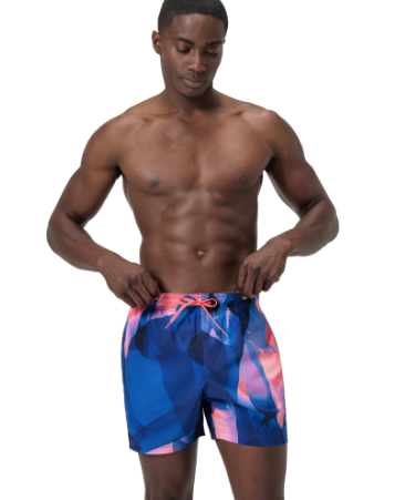 Speedo Men's Printed 16'' Redondo Edge Swim Shorts - Blue/Pink