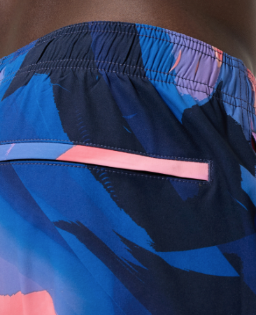 Speedo Men's Printed 16'' Redondo Edge Swim Shorts - Blue/Pink