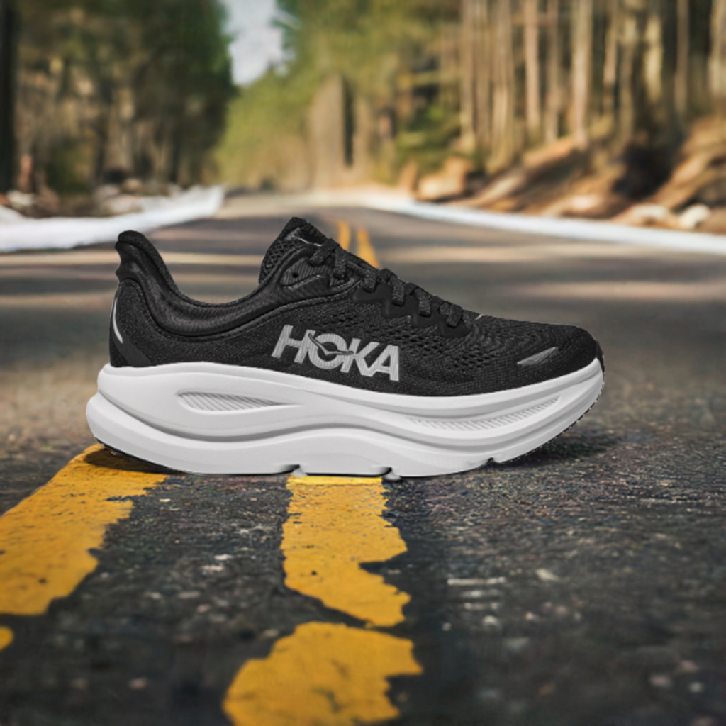 HOKA Men's Bondi 9 Running Shoes - Black / White