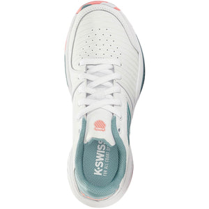 K-Swiss Kids Court Express Omni Tennis Shoes - WHITE/NILE BLUE/DESERT FLOWER