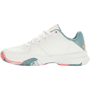 K-Swiss Kids Court Express Omni Tennis Shoes - WHITE/NILE BLUE/DESERT FLOWER