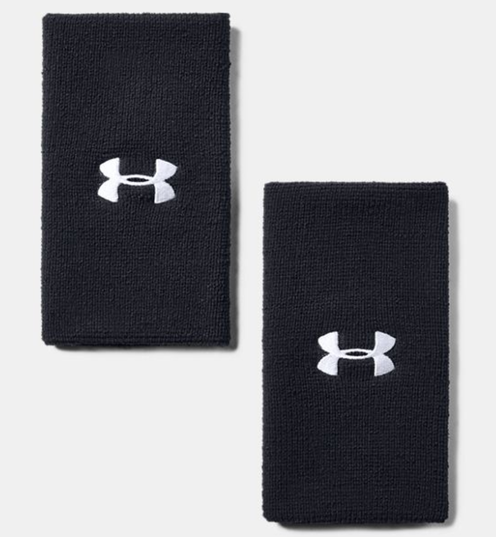 Under Armour Performance 15cm Wristbands - Black (2 pack)
