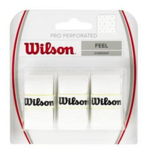Wilson Pro Perforated Overgrips tennis racket grip - White (3 pack)