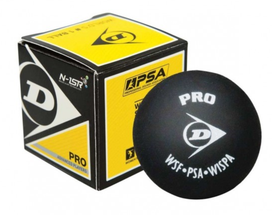 Dunlop Pro Double Yellow Dot Squash Ball - single